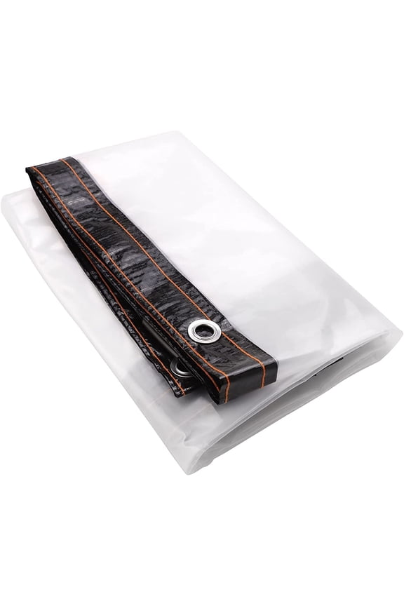 Clear Tarp with Grommets 3x13ft, Transparent Plastic Tarpaulin Heavy Duty Waterproof Tarp Cover Rainproof for Outdoor, Plant, Garden, Patio(1x4m/3x13ft)