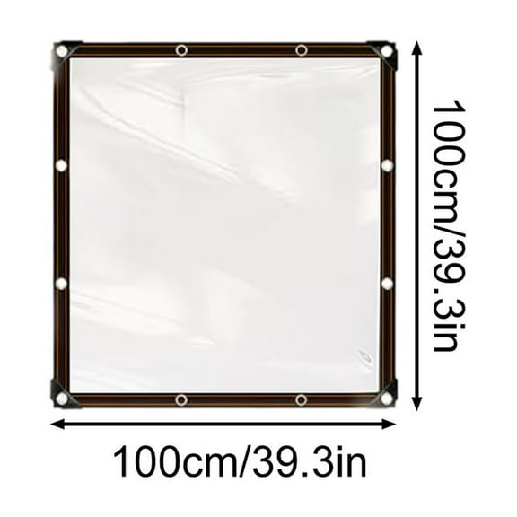 Clear Tarp - Heavy Duty Waterproof 1M*1M Clear Plastic Tarp with Grommets Transparent Vinyl Tarps Outdoor Garden Rainproof Tarpaulin for Greenhouse Plant Patio Roofs Porch Chicken Coop