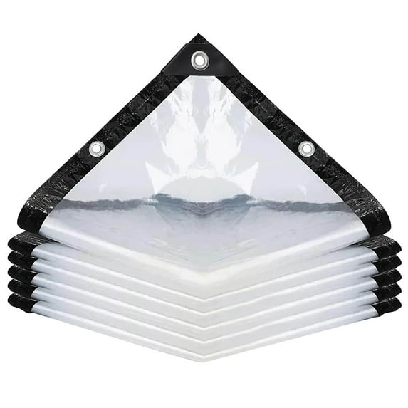 Clear Tarps Heavy Duty Waterproof Transparent Tarpaulin with Grommets Greenhouse Panels for Covering Garden Camping Supplies, Deck Porch Patio Gazebo Curtains