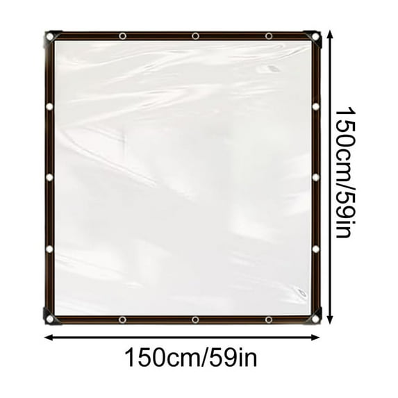 Clear Tarps, Poly Tarpaulin, Vinyl Tarp, Waterproof Outdoor Cover, 6 Mil Thickness, for Patio & Camping, Rainproof Canopy Protection, Heavy Duty Shelter, Clear Covering for FAJHHA | Plastic, C