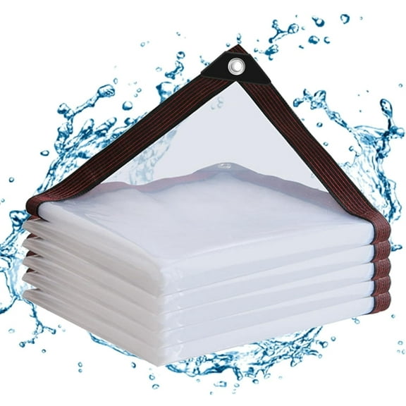 Clear Tarps Waterproof with Grommets,6.5x3.3 ft Plant Cover Freeze Protection,Frost Plastic Sheeting Rain Tarps,Greenhouse Tarp Tarpaulin Protective Tent for Patio Garden Chicken Coop