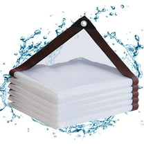 Clear Tarps Waterproof with Grommets,6.5x3.3 ft Plant Cover Freeze Protection,Frost Plastic Sheeting Rain Tarps,Greenhouse Tarp Tarpaulin Protective Tent for Patio Garden Chicken Coop