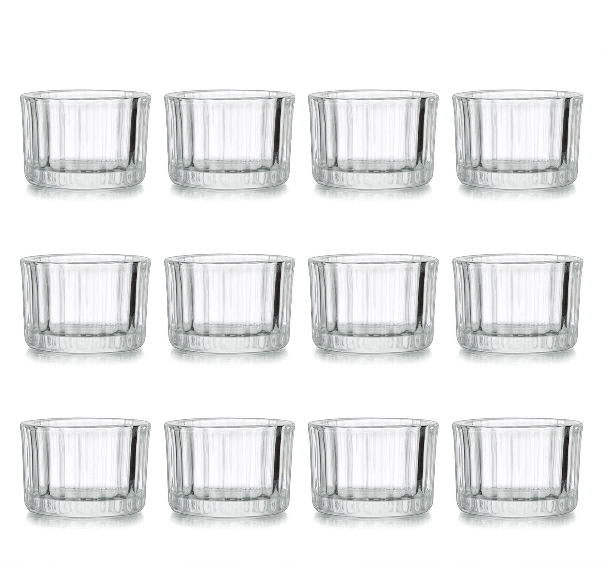 Clear Tealight Candle Holder Set of 12 Glass Votive Candle Holders Bulk