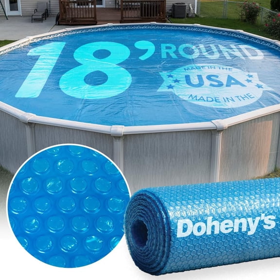 Clear-Tek Micro Bubble Solar Pool Cover for Above Ground Swimming Pools | Increase Solar Energy Absorption, Retain Heat, Reduce Evaporation, Reduce Heat Loss & Save, 18 ft Round Blue 1600