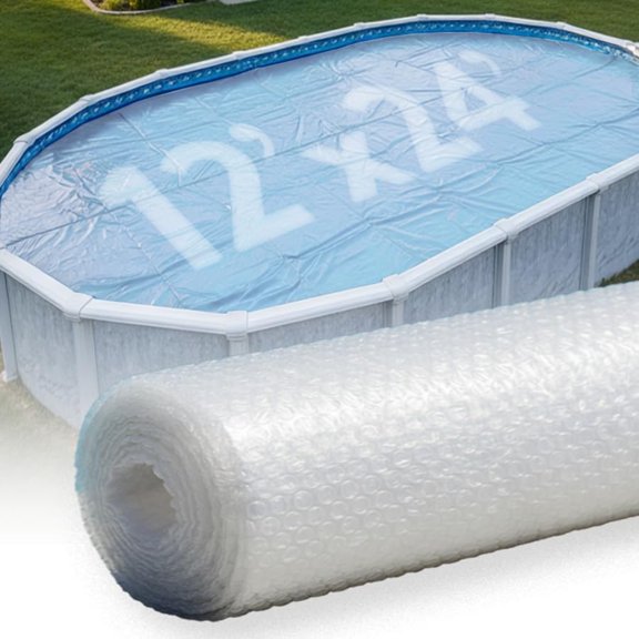 Clear-Tek Micro Bubble Solar Pool Cover for Above Ground Swimming Pools | Increase Solar Energy Absorption, Retain Heat, Reduce Evaporation, Reduce Heat Loss & Save, 12x24 ft Oval Clear 3200