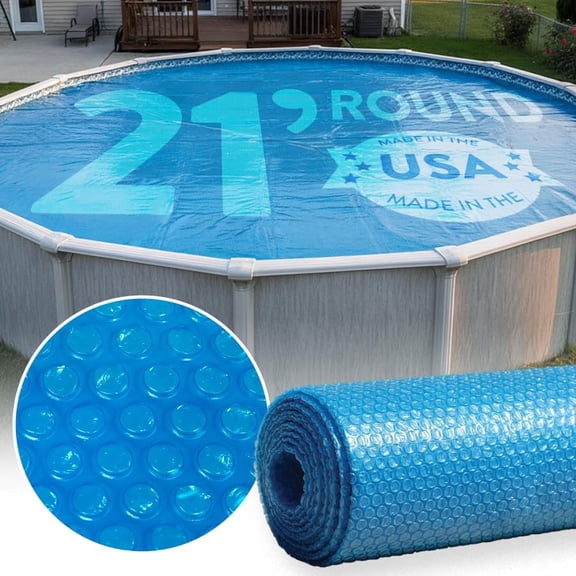 Clear-Tek Micro Bubble Solar Pool Cover for Above Ground Swimming Pools | Increase Solar Energy Absorption, Retain Heat, Reduce Evaporation, Reduce Heat Loss & Save, 21 ft Round Blue 1600