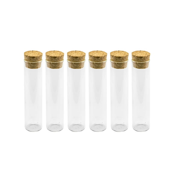 Clear Test Tube Bottle with Cork Stopper 20ml Glass Jars with Lid for Wedding Small Wishing Bottles Wholesale 6pcs