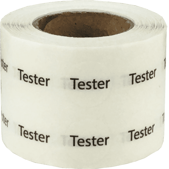 Clear Tester Stickers, 1/2 Inch Round, 1000 Labels on a Roll
