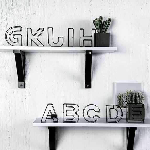 Clear Texture Alphabet Figurine Minimalist Design Wrought Iron Three-dimensional Universal Alphabet Adornment Home Decor
