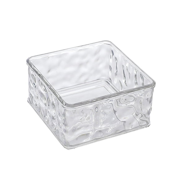 Clear Textured Pet Plastic Drawer Organizer Bin, Stackable Storage Box for Vanity Desk Dresser Bathroom Kitchen Bedroom Office, Durable and Lightweight, Easy to Access, 10.24x6.69x1.77In
