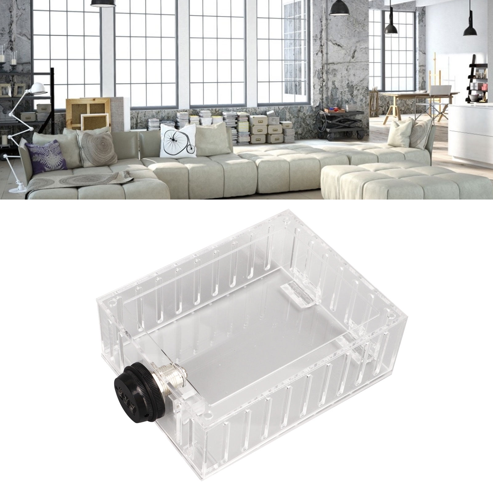 Clear Thermostat Guard Box, Combination Lock Acrylic 2 Installation