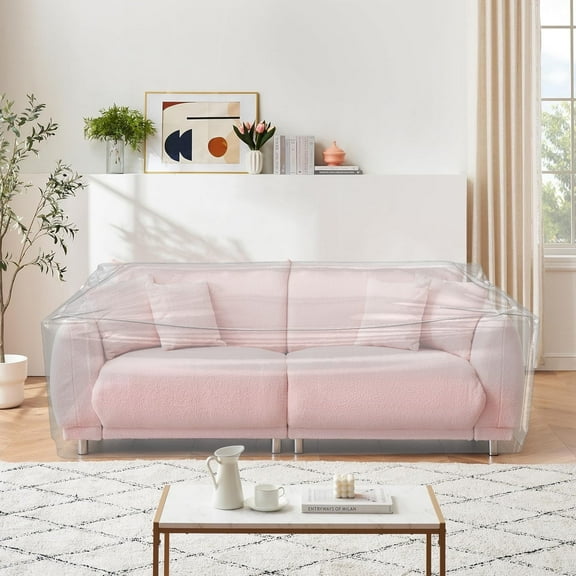 Plastic Clear Sofa Cover - Waterproof Transparent Couch Protector for Storage and Moving, Non-Slip & Tear-Resistant PVC Plastic,96.5" x 42.5" x 42"