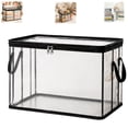 thumbnail image 1 of Clear Thick Plastic Storage Box with Hinged Lid, Durable High Capacity Organizer, Perfect for Home, Camping, Travel, Attic and Moving, 1 of 5
