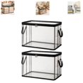 thumbnail image 1 of Clear Thick Plastic Storage Box with Hinged Lid, Durable High Capacity Organizer, Perfect for Home, Camping, Travel, Attic and Moving, 1 of 5
