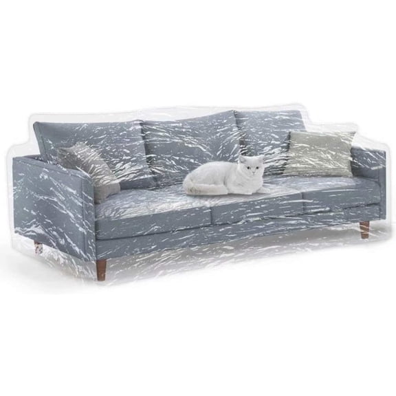 Clear Thicker Plastic Couch Cover For Pets Heavy Duty Waterproof Shield Cat Dog Scratch Proof Protector Non-slip Sofa Slipcover Storand Moving