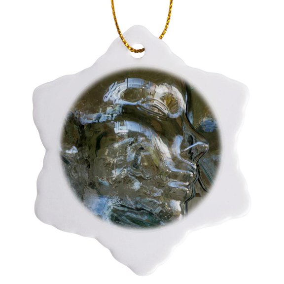 3drose, Clear Thoughts, 3 inch Snowflake Porcelain Ornament