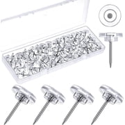 Scheam 100 Pcs Thumb Tacks for Wall Hangings Clear Tacks Push Pins Plastic Head Steel Point Pushpins for Lights, Photo Wall, Wall Hangings, Cork Board, Bulletin Board