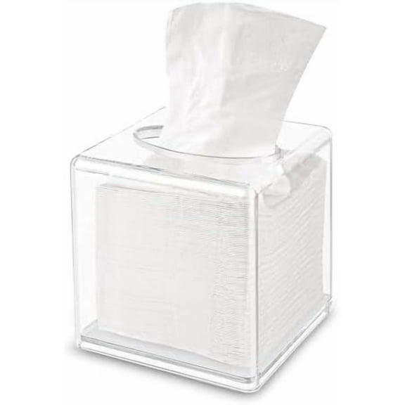 Clear Tissue Box Holder, Clear Tissue Box, Acrylic Napkin Holder for Bathroom Kitchen Bedroom Office Hotel - Send Goods from Local Warehouse
