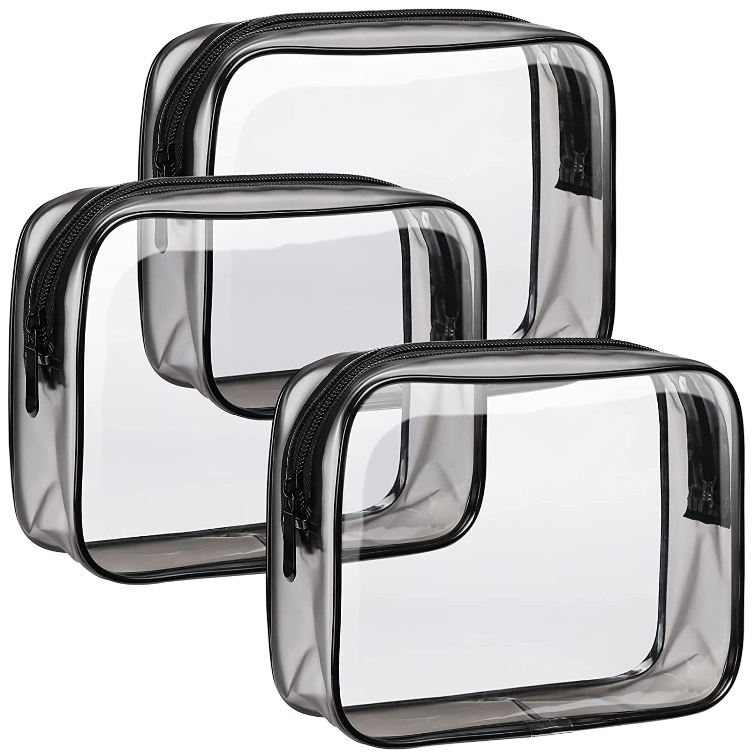 Clear Toiletry Bag - 3 Pack TSA Approved Toiletry Bag Clear Makeup Bag, Travel Clear Cosmetic ...