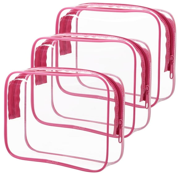 Clear Toiletry Bag, 3 Pack TSA Approved Toiletry Bag Quart Size Bag, Travel Makeup Cosmetic Bag for Women Men, Carry on Airport Airline Compliant Bag