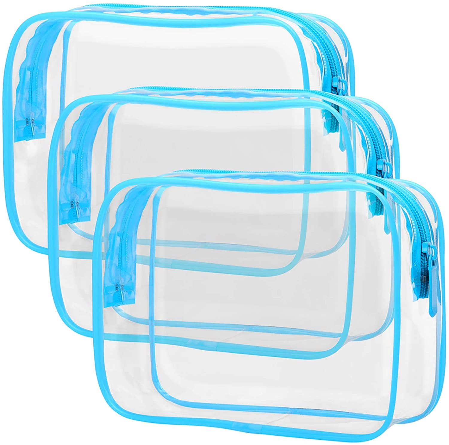 Clear Toiletry Bag,3 Pack PVC Toiletry Bag Quart Size Bag, Travel