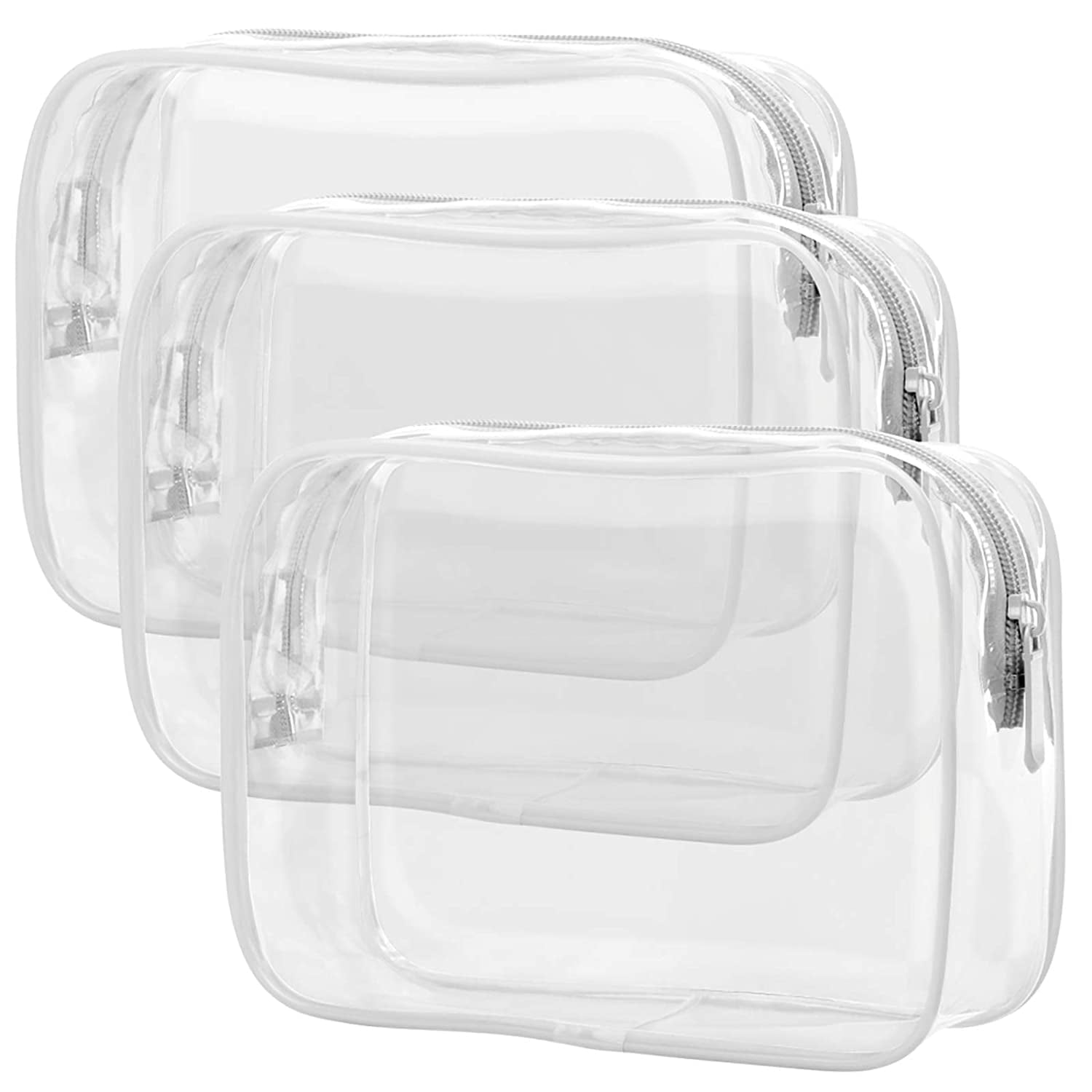 Clear Toiletry Bag 3 Pack TSA Approved Toiletry Bag Quart Size Bag Travel Makeup Cosmetic Bag for Women Men Carry on Airport Airline Compliant Bag Walmart