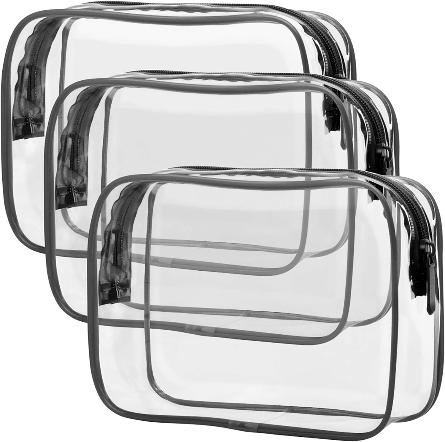 Clear Toiletry Bag, 3 Pack Toiletry Bag Quart Size Bag, Travel Makeup