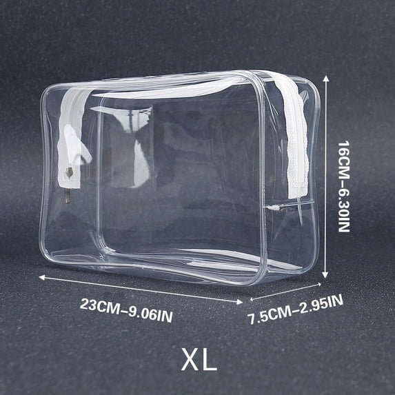 Clear Toiletry Bag,Portable Travel Makeup Bags with Zipper,PVC Cosmetic Pouch for Airport Airline Compliant