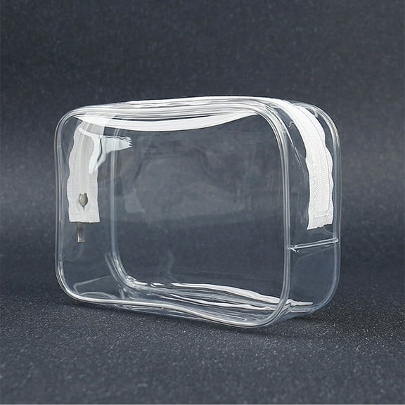 Clear Toiletry Bag,Portable Travel Makeup Bags with Zipper,PVC Cosmetic Pouch for Airport Airline Compliant