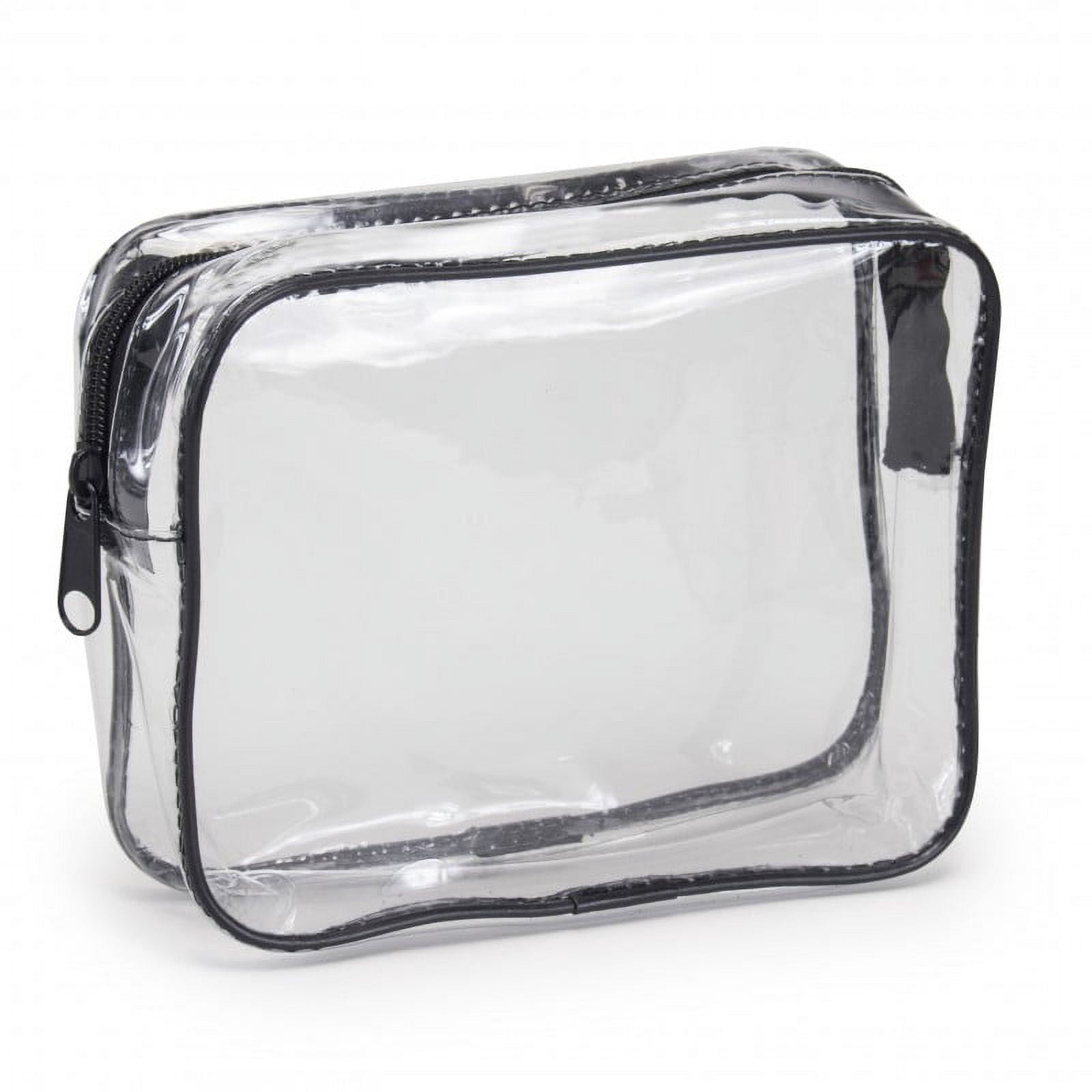 Clear Toiletry Bag See Through Cosmetic Pouch Transparent Travel Organizer Shaving Kit Bags For Men & Women Black