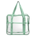 thumbnail image 1 of Unique Bargains Clear Toiletry Bag Waterproof Transparent Tote Bag for Women Zipper Makeup Bag Green, 1 of 7