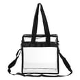 thumbnail image 1 of Unique Bargains Clear Toiletry Bag Waterproof Transparent Tote Bag for Women Zipper Makeup Pouch Black, 1 of 7