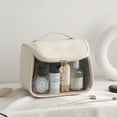 thumbnail image 1 of Clear Toiletry Bag with Hanging Hook Makeup Bag Cosmetic Bags for Women Traveling Organizer Make up Waterproof Travel Bags (Beige), 1 of 8