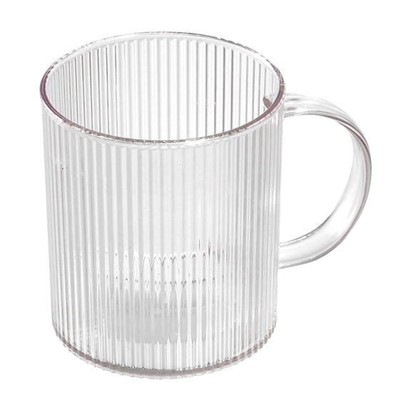 Clear Toothbrush Cup 400ml White, Sleek Modern Dentals Rinsing Cup with Handle, Stylish Bathroom Essential, Practical Oral Hygiene Aid, Space-Saving Design for Countertop Sink Organization