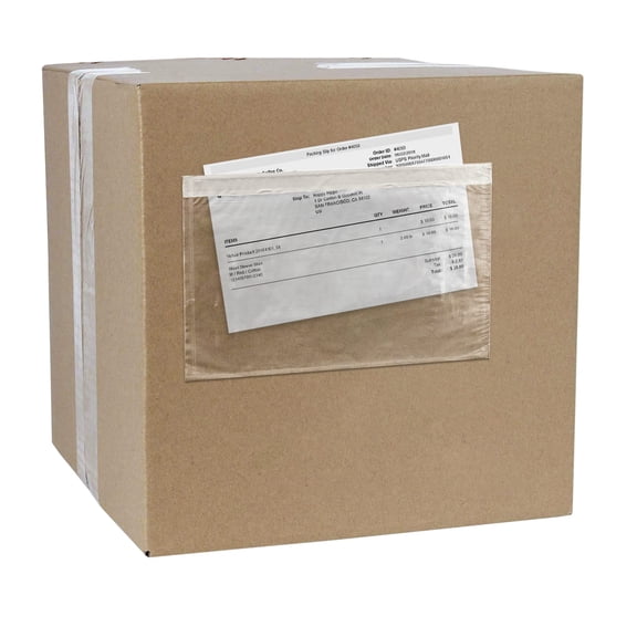 Clear Packing List Envelopes, Top-Loading Shipping Label Pouches, 500 Count, 10.75 x 6.75 in