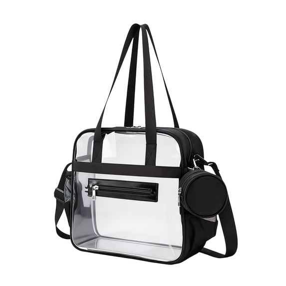 Clear Tote Bag Clear Bag Stadium Approved with Zipper Adjustable Strap Transparent Crossbody Purse for Sports Games Concerts Work Gym