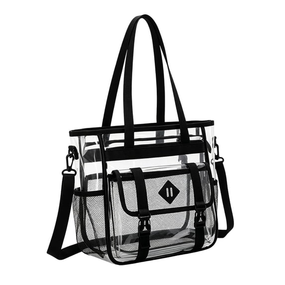 Clear Tote Bag,Clear Bag for Stadium Events See Through Bag for Women Transparent Concert Bag with Adjustable Shoulder Straps