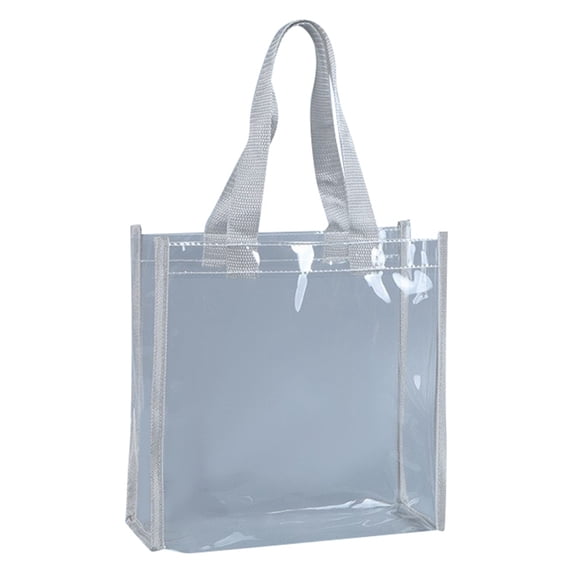 Clear Tote Bag, Fashion Transparent Shoulder Handbag for Shopping, Gym, and Travel,Light Gray,25*25*10cm