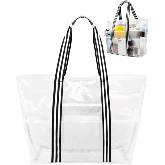 Clear Tote Bag:   Mesh Beach Tote Bag for Pool Vacation Camping Cruise Essentials Gifts