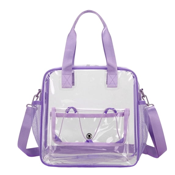 Clear Tote Bag Stadium Approved, Large Heavy Duty Transparent Bookbag Crossbody Handbag for Games & Work