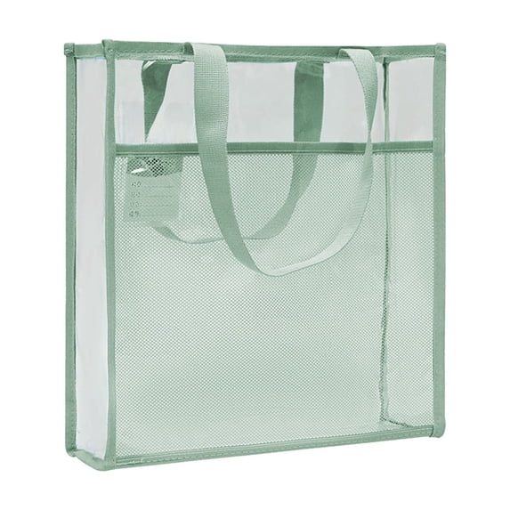 Clear Tote Bag Thickened Pvc Waterproof Double Layer Large Capacity for School Exam Tutoring Daily Use