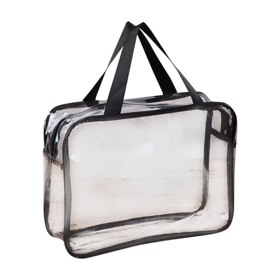 Clear Tote Bag with Reinforced Handles and Zippered Closure Transparent PVC Material for Daily Use and Storage
