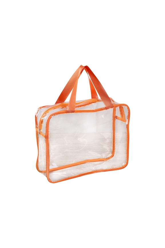Clear Tote Bag with Reinforced Handles and Zippered Closure Transparent PVC Material for Daily Use and Storage