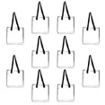 thumbnail image 1 of Clear Tote Bags Set of 10, Bulk Pack - Reusable, Great for Shopping, Grocery, Beach, Picnic, Wedding Favors - Black Clear, 1 of 5