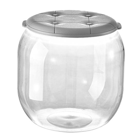 Clear Toy Storage Bucket Toy Box Chest Portable Dustproof Building Blocks Storage Box Shoe Stool for Kids Room Household Kitchen Indoor Round Gray