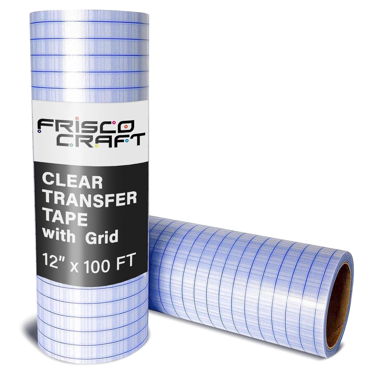 Clear Transfer Tape Roll with Reusable Adhesive for Vinyl Decals - Grid Alignment & Paper, Permanently Vinyl, DIY Crafting, Decals, Letters and Signage (12" x 100ft)