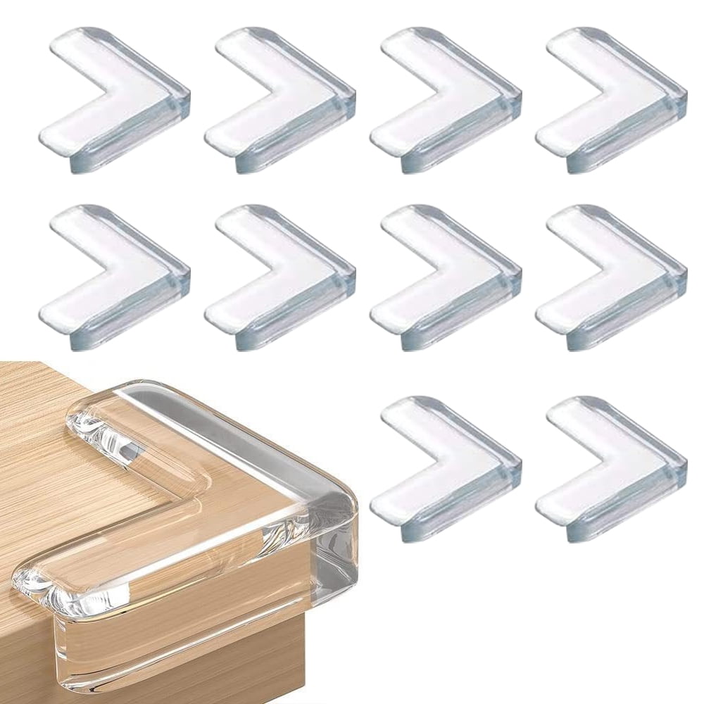 Clear Transparent 10 Count LShape Corner Protectors, PreTaped Baby