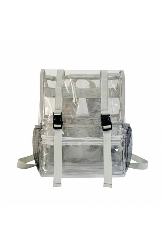Clear Transparent Backpack with Reinforced Shoulder Straps, See-Through Bookbag with Front Accessory Pocket, Heavy Duty Clear Bag for School Security Check Stadium Sporting Events Daily Outdoor Use