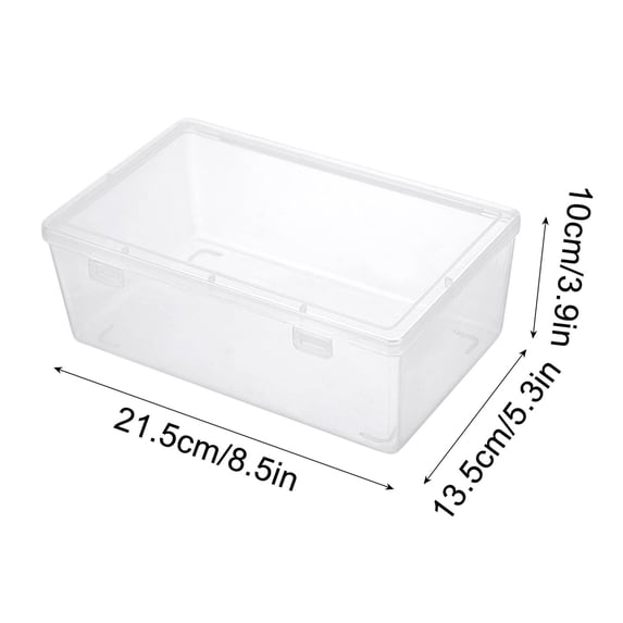 Clear Transparent Book Storage Box - Large Capacity Desktop Organizer for Books, Magazines & Snacks - Portable Plastic Container with Lid, 3 Sizes Available