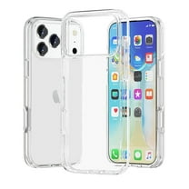 Clear Transparent Protective PC TPU Case for iPhone 17 Pro Max with Tempered Glass Screen Protector
